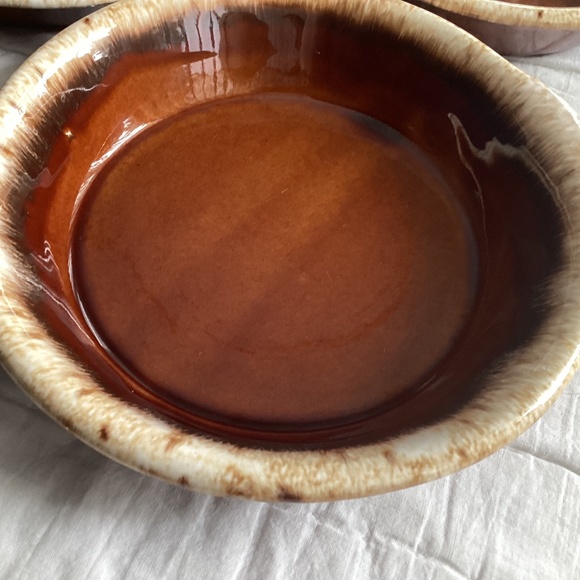 SET OF THREE VINTAGE HULL OVENPROOF DRIP GLAZED POTTERY GRATIN/POT PIE DISHES - Picture 3 of 9